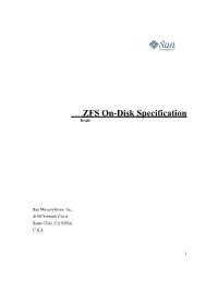 ZFS On-Disk Specification Draft