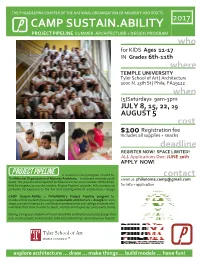Camp Sustain.Ability Project Pipeline Summer Architecture + Design Program