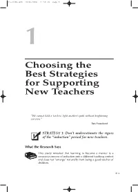 Choosing the Best Strategies for Supporting New Teachers