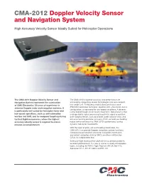 CMA-2012 Doppler Velocity Sensor and Navigation System