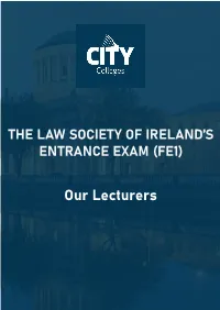 FE1 Lecturers