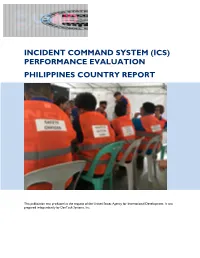 Incident Command System (Ics) Performance Evaluation Philippines