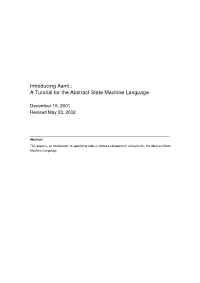 Introducing Asml: a Tutorial for the Abstract State Machine Language