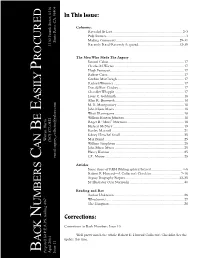 Back Numbers 11 Part 1