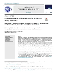 Does the Reduction of Inferior Turbinate Affect Lower Airway Functions?
