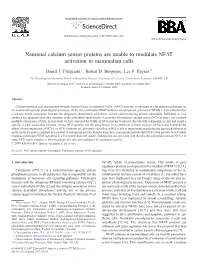 Neuronal Calcium Sensor Proteins Are Unable to Modulate NFAT Activation in Mammalian Cells ⁎ Daniel J