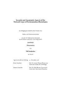 Security and Anonymity Aspects of the Network Layer of Permissionless Blockchains