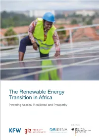 The Renewable Energy Transition in Africa Powering Access, Resilience and Prosperity