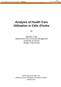 Analysis of Health Care Utilization in Côte D'ivoire
