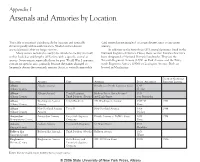 Appendix I Arsenals and Armories by Location