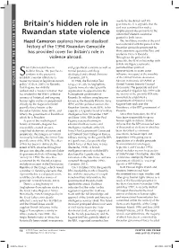 Britain's Hidden Role in Rwandan State Violence