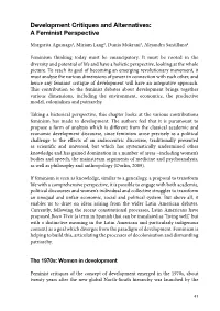 Development Critiques and Alternatives: a Feminist Perspective