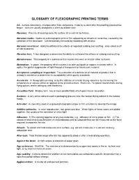 Glossary of Flexographic Printing Terms