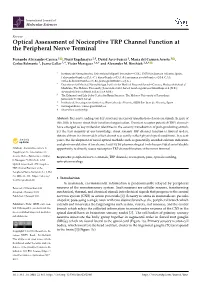 Optical Assessment of Nociceptive TRP Channel Function at the Peripheral Nerve Terminal