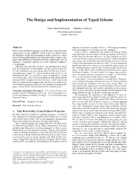 The Design and Implementation of Typed Scheme