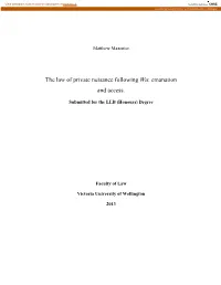 The Law of Private Nuisance Following Wu : Emanation and Access