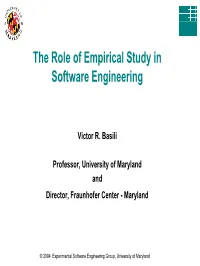 The Role of Empirical Study in Software Engineering