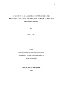 1 Evaluation of an Early Start Denver Model-Based