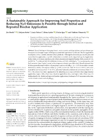 A Sustainable Approach for Improving Soil Properties and Reducing N2O Emissions Is Possible Through Initial and Repeated Biochar Application