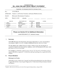 BILL ANALYSIS and FISCAL IMPACT STATEMENT Please See