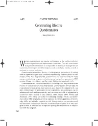 Constructing Effective Questionnaires