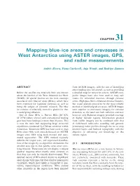 Mapping Blue-Ice Areas and Crevasses in West Antarctica Using ASTER Images, GPS, and Radar Measurements