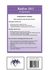 Radfem 2013 Programme