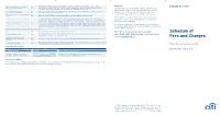 Schedule of Fees and Charges Product Service Charges