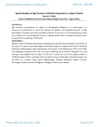 Spatial Analysis of Age Structure of Muslim Population in Jalgaon District Ramesh V