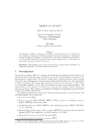 Applied Pi Calculus∗