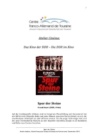Atelier Cinéma: Das Kino Der DDR – Die DDR Im Kino Spur Der Steine