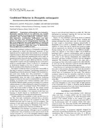 Conditioned Behavior in Drosophila Melanogaster (Learnin/Memory/Odor Discrimination/Color Vision)