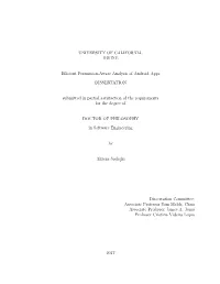 Efficient Permission-Aware Analysis of Android Apps