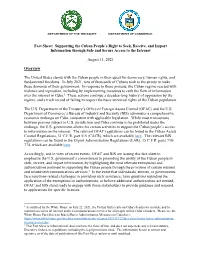 Fact Sheet: Supporting the Cuban People's Right to Seek, Receive