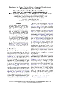 Findings of the Shared Task on Offensive Language Identification in Tamil, Malayalam, and Kannada