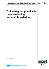 Guide to Good Practice in Commissioning Accessible Websites