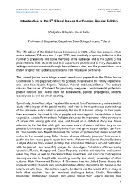 Introduction to the 5Th Global Issues Conference Special Edition