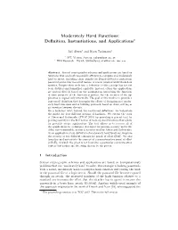 Moderately Hard Functions: Deﬁnition, Instantiations, and Applications?