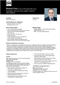 Robert Ceic BACHELOR of ENGINEERING (MECHANICAL) Australian Service Line Leader Power & Renewables