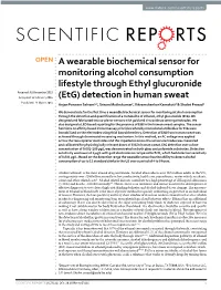 A Wearable Biochemical Sensor for Monitoring Alcohol Consumption