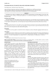Accessory Spleen: a Clinically Relevant Anatomic Anomaly