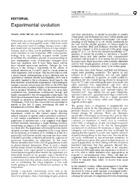 Experimental Evolution