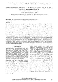Exploring the Impact of Real Estate Policy on Real Estate Trading Using the Time Series Analysis