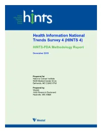 (HINTS 4) FDA Cycle Methodology Report