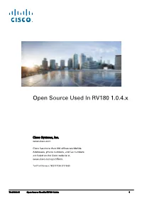 Open Source Used in Cisco RV180 Firmware Version 1.0.4.X