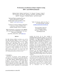 Performance Evaluation of Supercomputers Using HPCC and IMB Benchmarks
