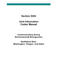 Section 9202 Joint Information Center Manual