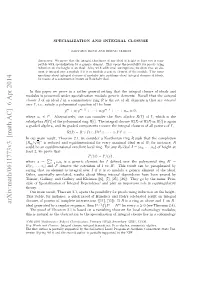 SPECIALIZATION and INTEGRAL CLOSURE 3 Provided U = U