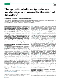 The Genetic Relationship Between Handedness and Neurodevelopmental Disorders§