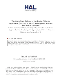 The Sixth Data Release of the Radial Velocity Experiment (RAVE)